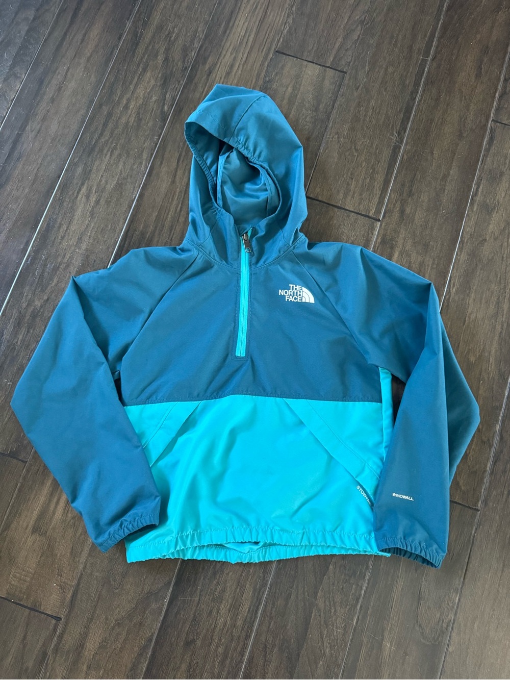 The North Face Youth Teal Two-Tone Rain Jacket Pullover
